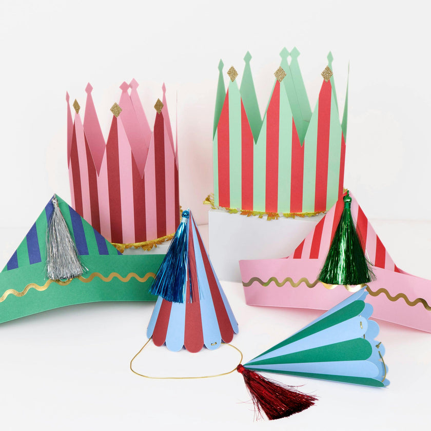 Fun Striped Party Hats
