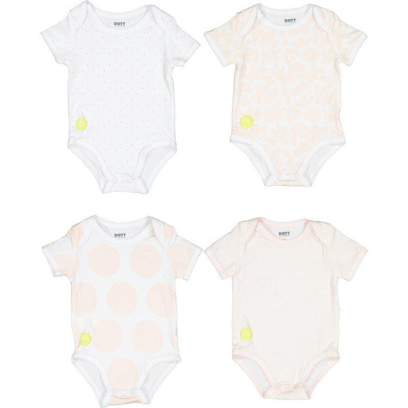 Baby Girl 2pc White Short Sleeve Onesie Set