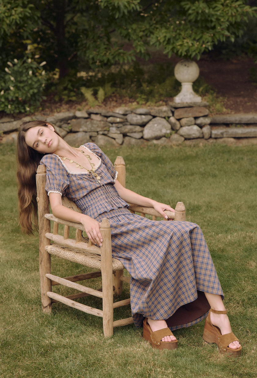 The Paulina Top - Brown Spencer Plaid