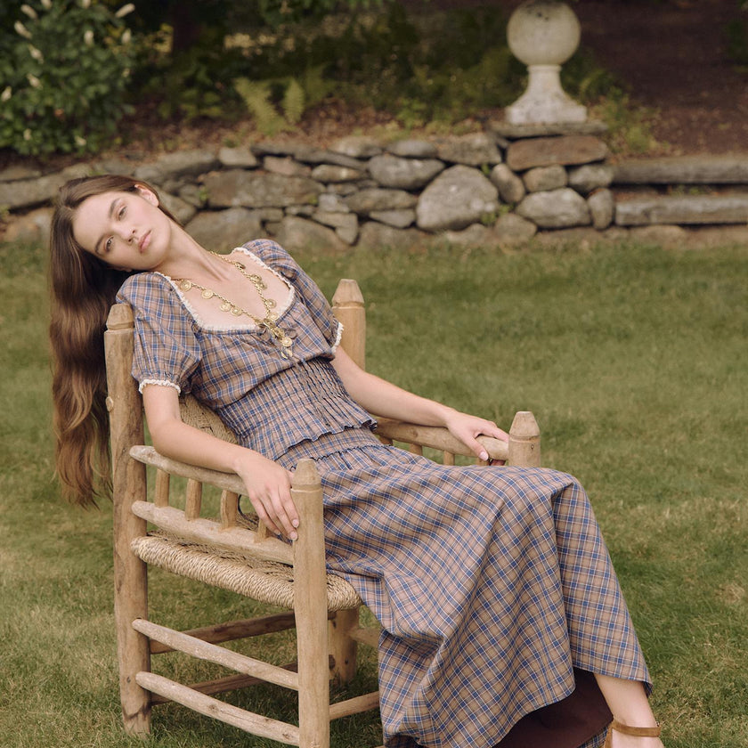 The Paulina Top - Brown Spencer Plaid