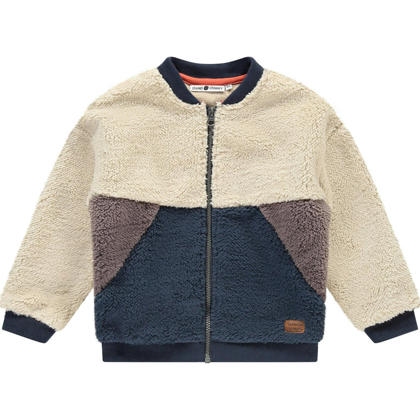 Fuzzy Sherba Zipper Bomber Cardigan