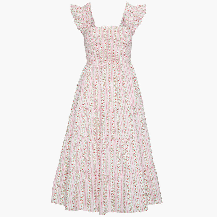 The Ellie Nap Dress - Pink Floral Dot Stripe