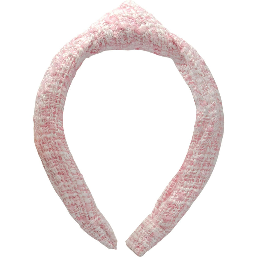 Pink Tweed Knot Headband