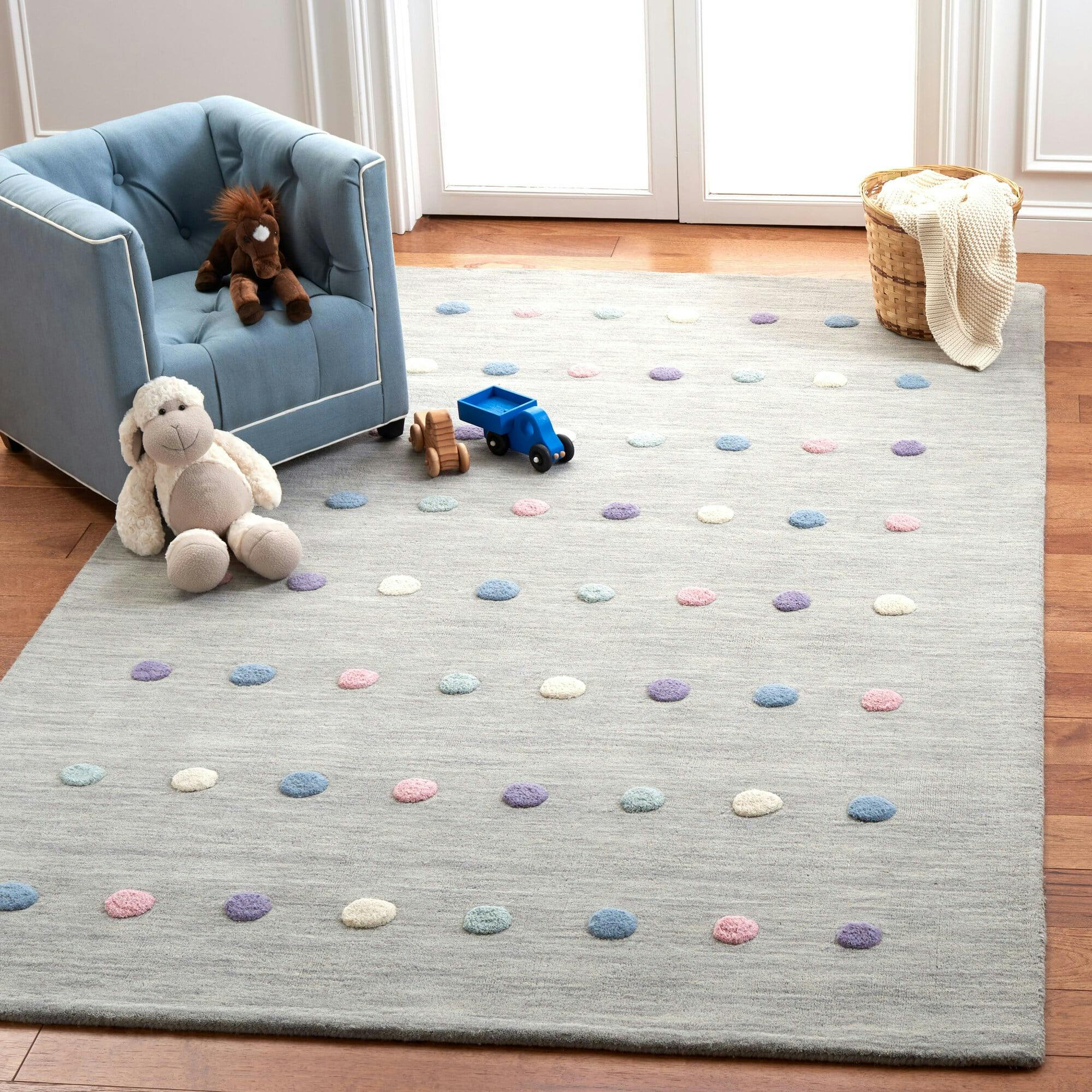 Kids Carter Rug, Silver