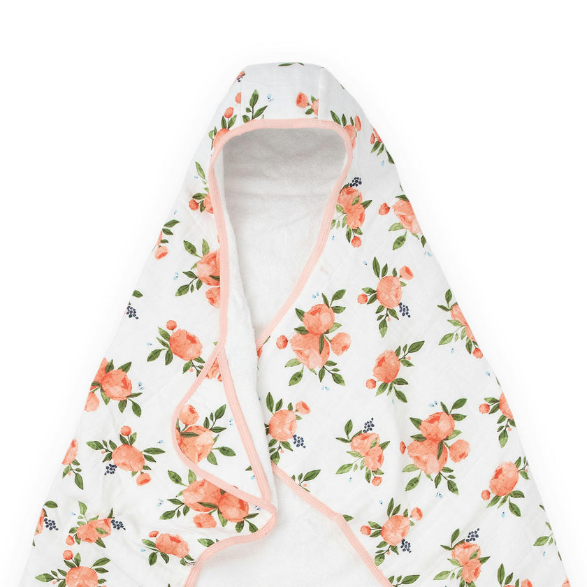 Toddler Hooded Towel - Watercolor Roses