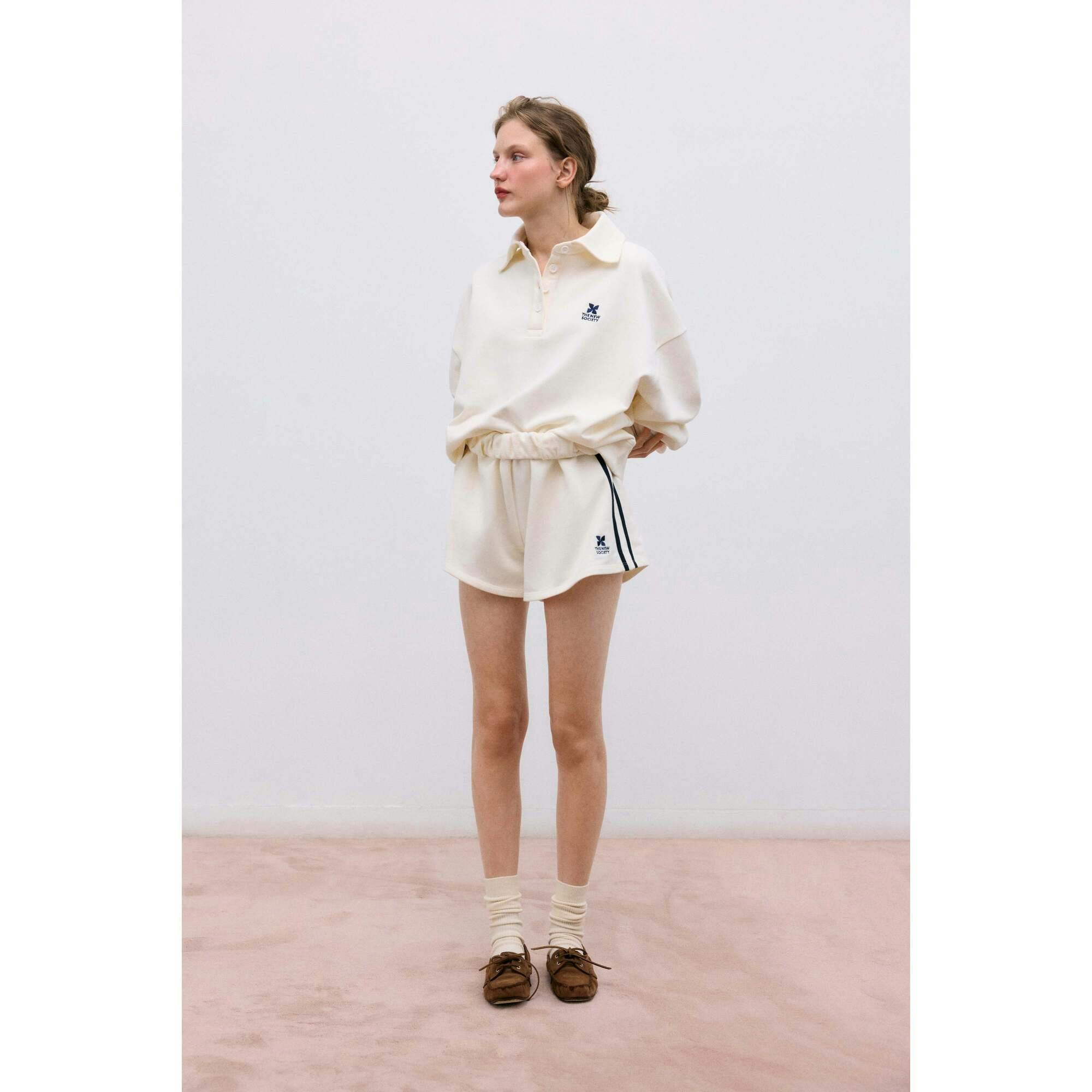 TNS Logo Woman Short Ecru