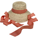 Palmetto Girl’s Hat - Long Coral Grosgrain Ribbon