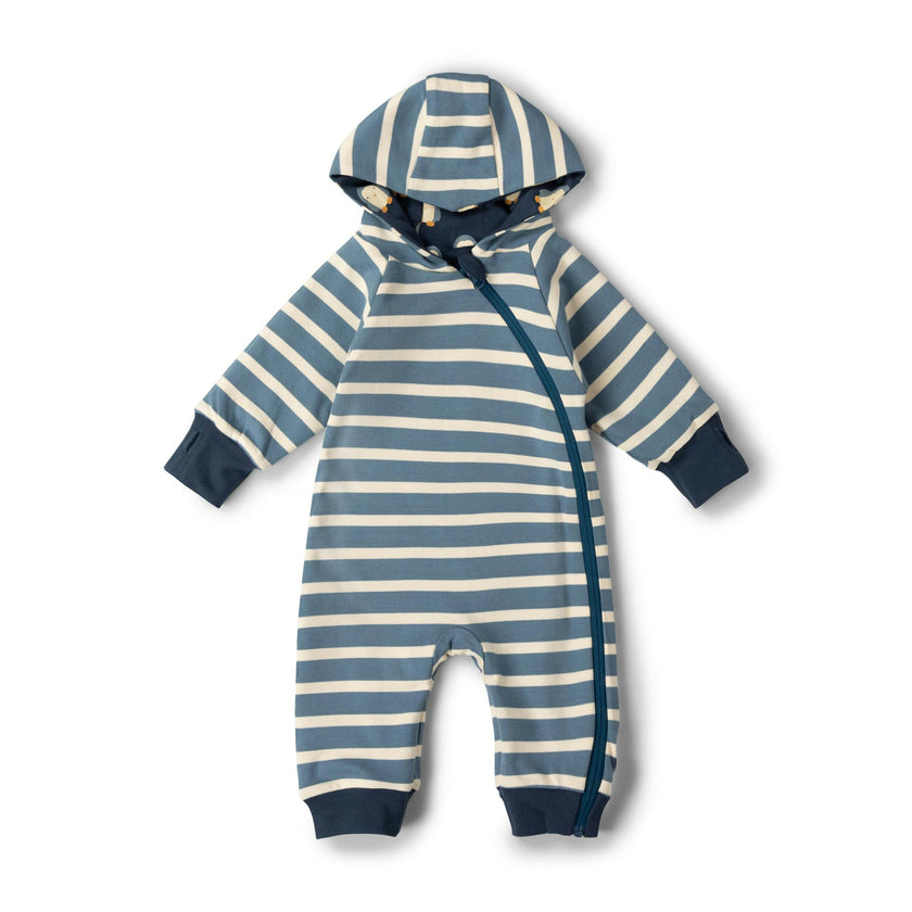 Blue Penguins Hooded Snug Suit, Navy