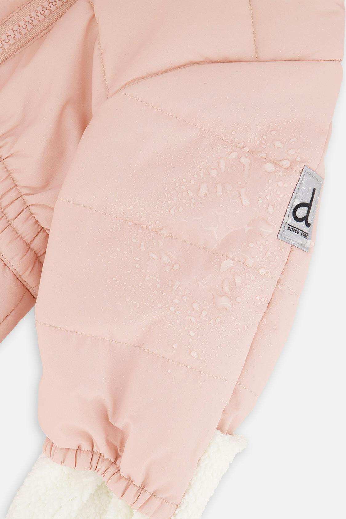 Baby One Piece Snowsuit For Car Seats Pale Dusty Pink