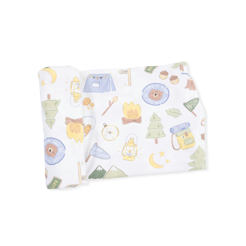 Camping Blue - Swaddle Blanket