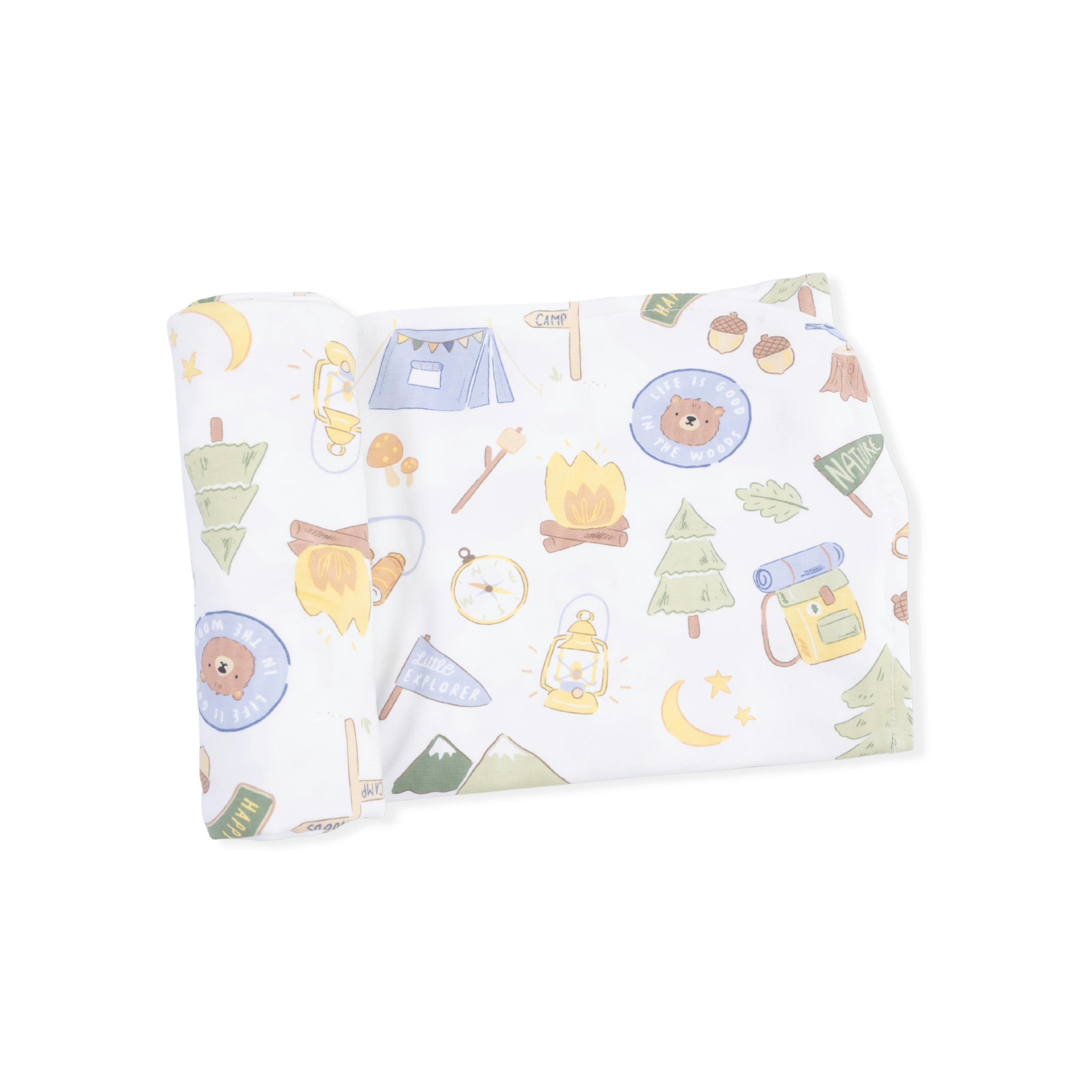 Camping Blue - Swaddle Blanket