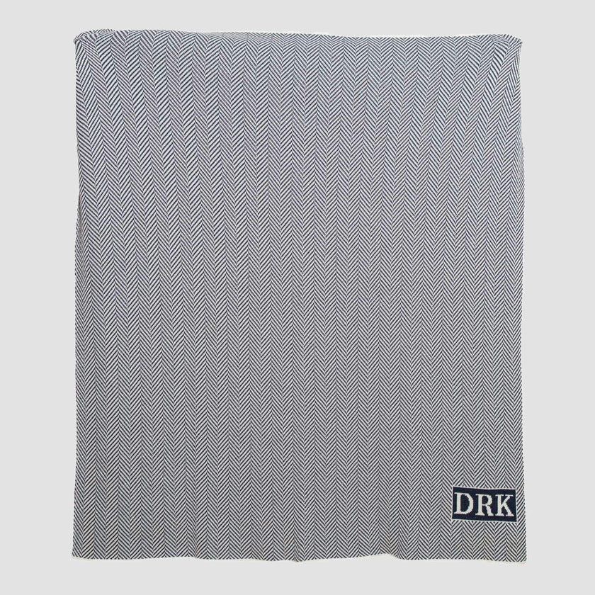 Custom Personalized Sustainable Knit Throw Blanket - Herringbone Initials
