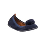 Suede Pom Pom Ballerina