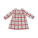 Holiday Plaid - Long Sleeve Gown with Ruffle Collar