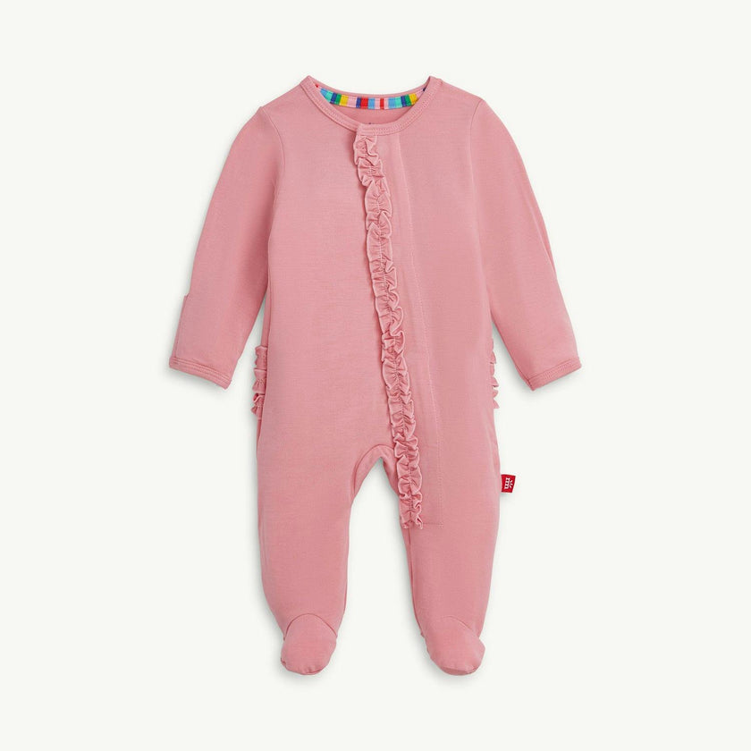 Magnetic Footie with Ruffles TICKLED PINK