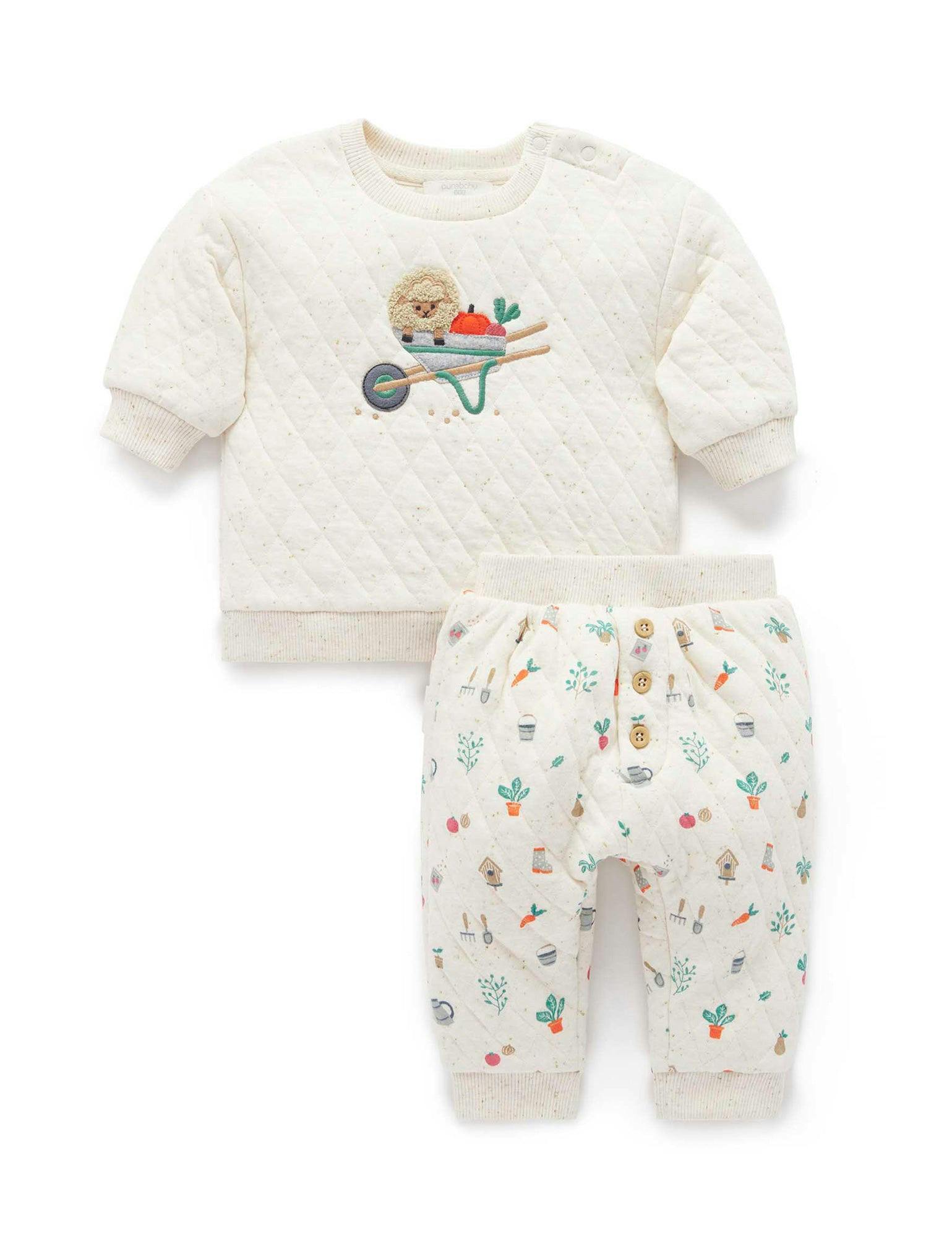 Quilted Track Set Veggie Patch Print