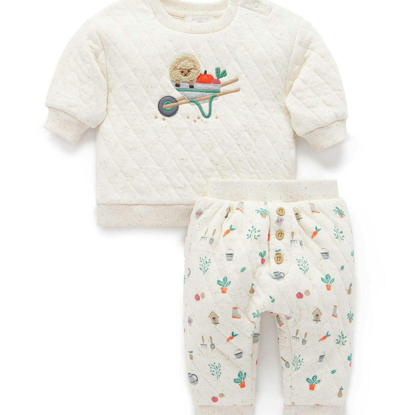 Quilted Track Set Veggie Patch Print