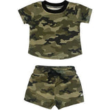 Boys Camo Camouflage Waffle Short Set