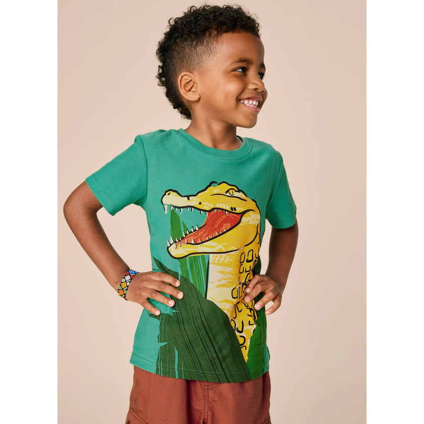 Painterly Croc Graphic Tee, Green