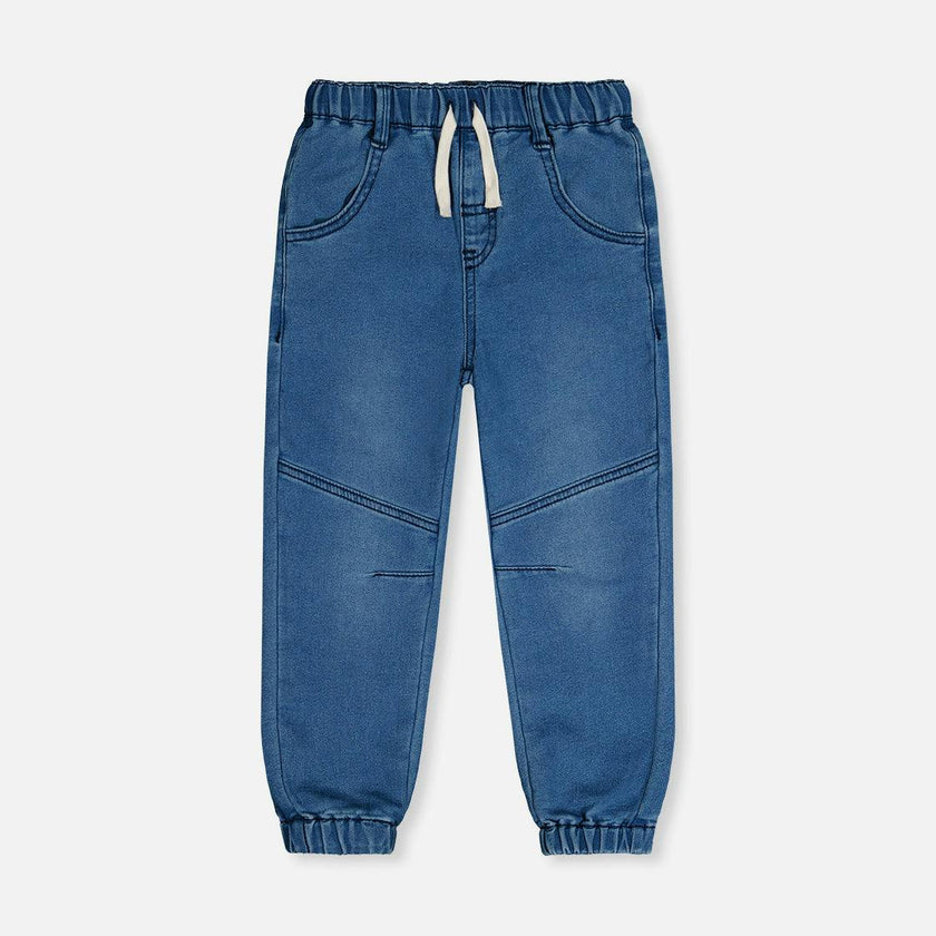 French Terry Denim Jogger Pants Light Blue