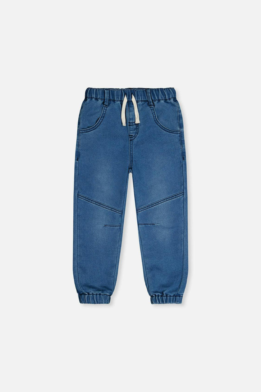 French Terry Denim Jogger Pants Light Blue