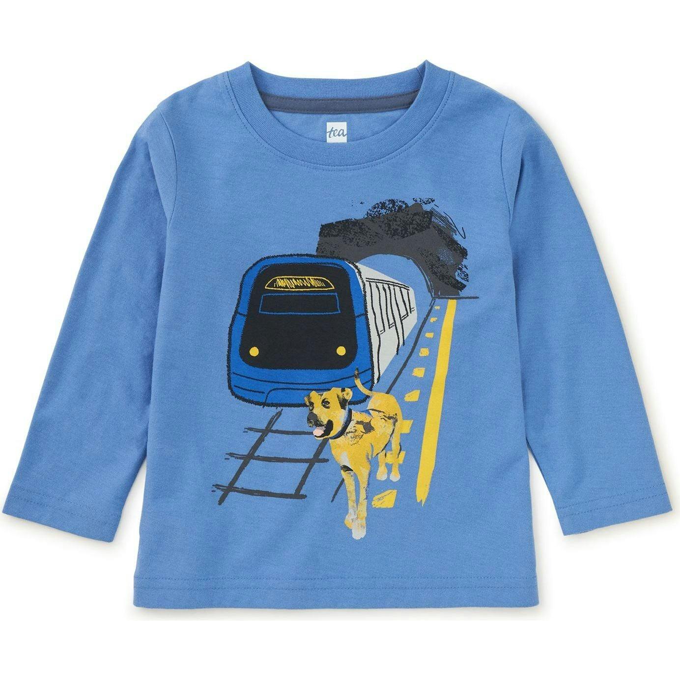 Boji & Train Graphic Tee, Blue