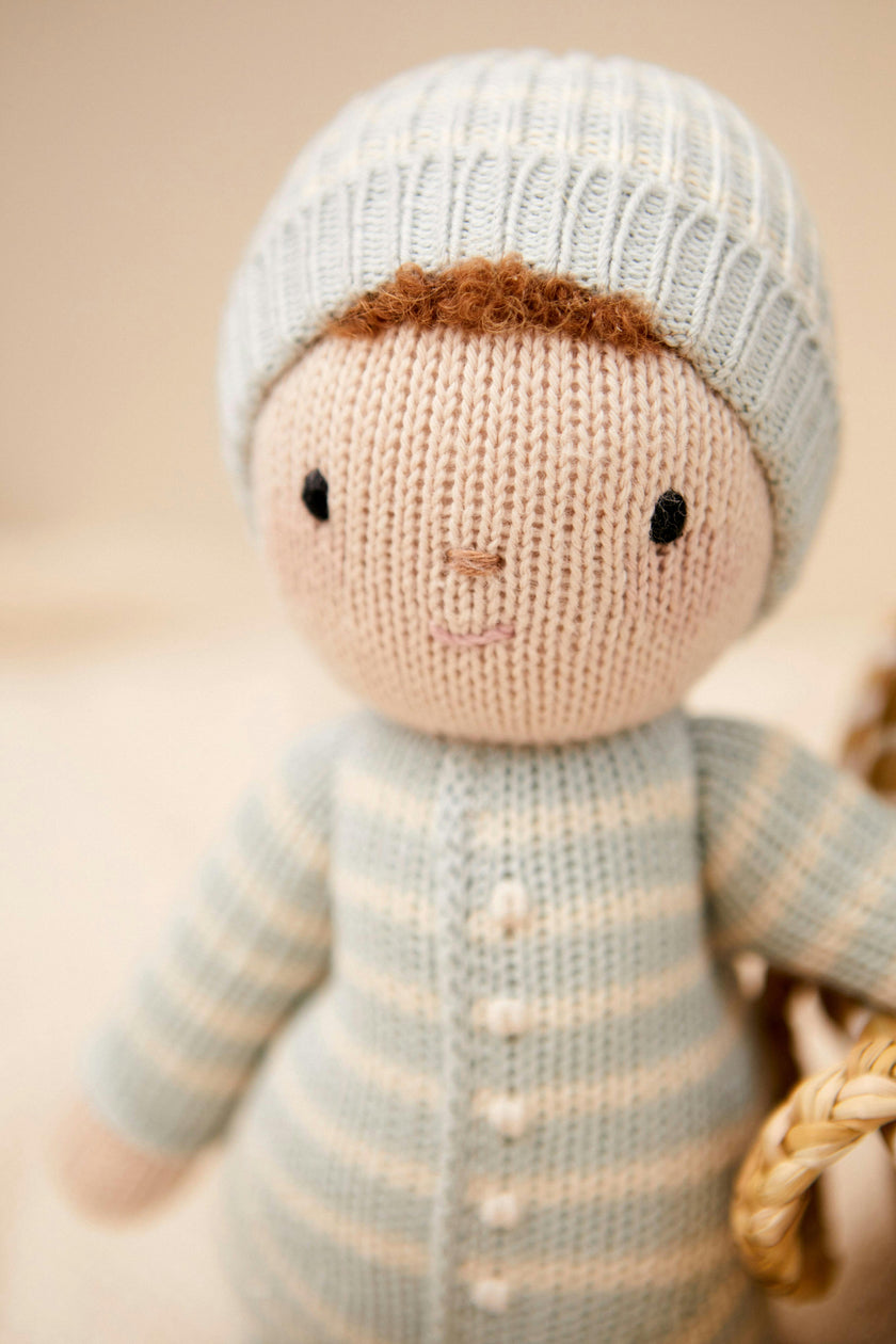 Baby Liam doll Sky blue & Natural 11"