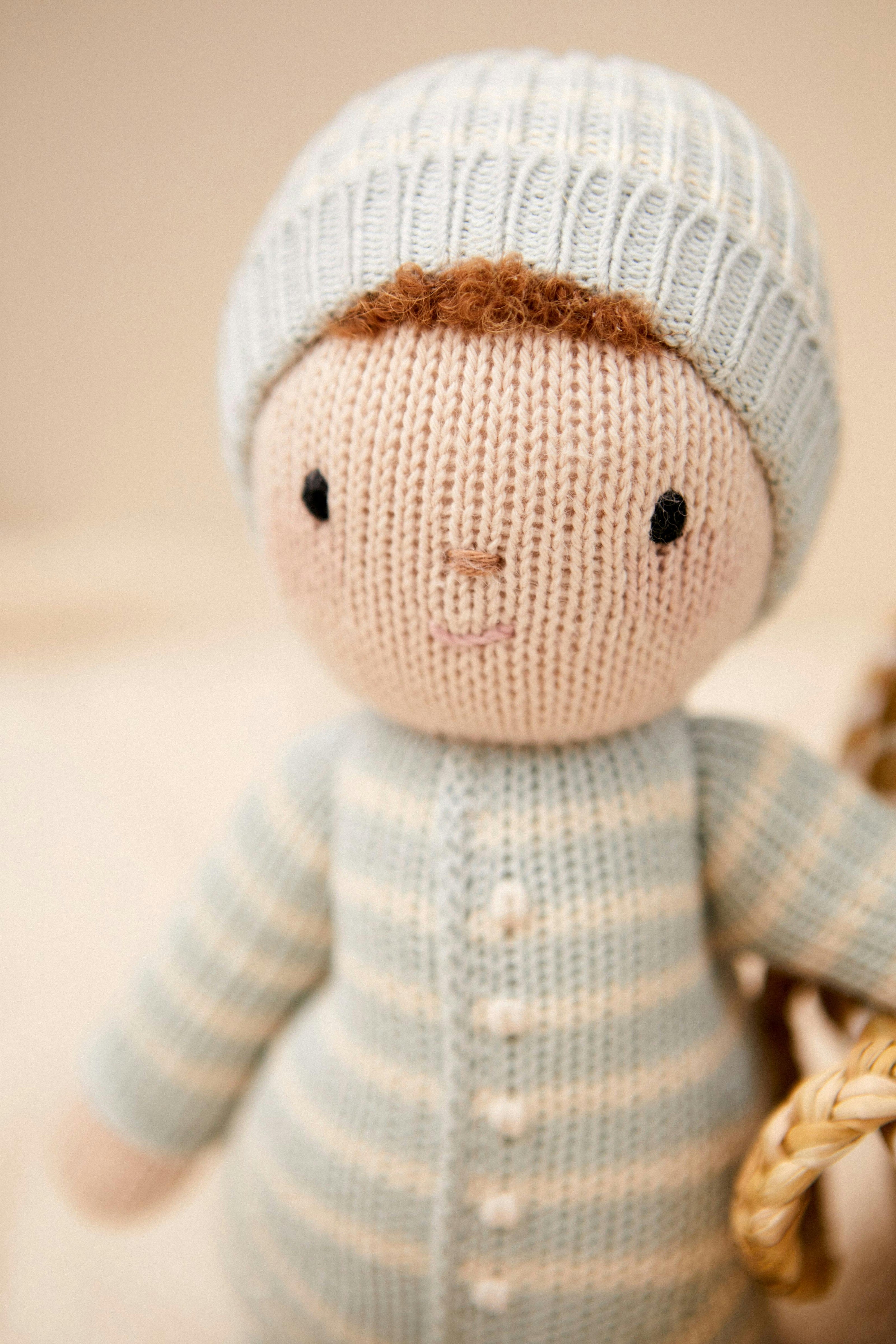Baby Liam doll Sky blue & Natural 11