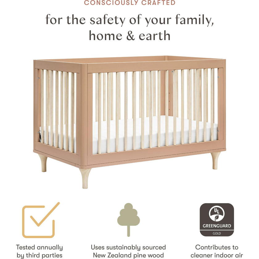 Lolly 3-in-1 Convertible Crib w/ Toddler Bed Conversion