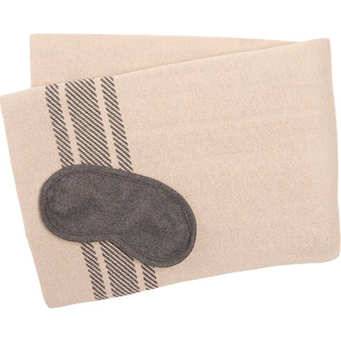 Reversible Stripe Blanket Travel Set