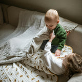 Original Organic Cotton Muslin Quilt - Sand Stripe