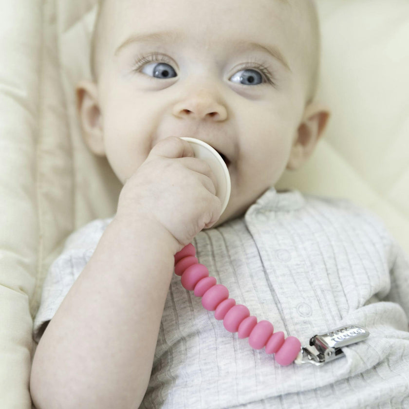 Punch Beaded Silicon Pacifier Clip