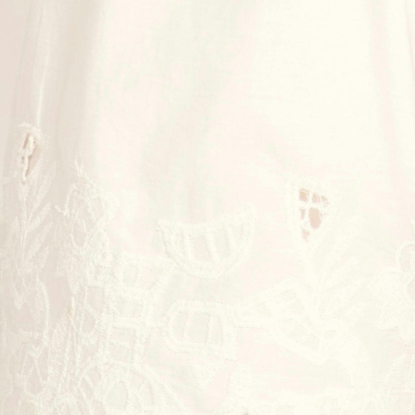 Lombok Skirt in White Embroidered Deco