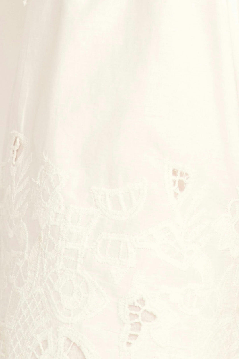 Lombok Skirt in White Embroidered Deco