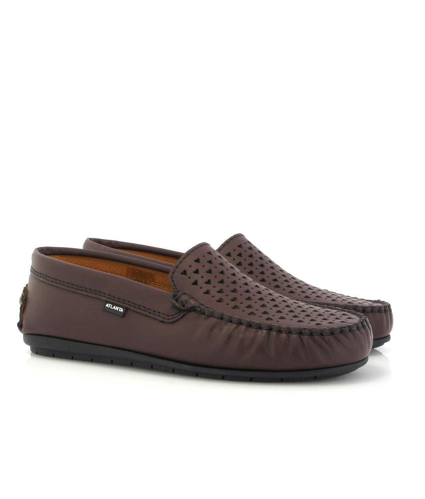 Plain 015 Walker Moccasins, burgundy gomatti leather with hearts