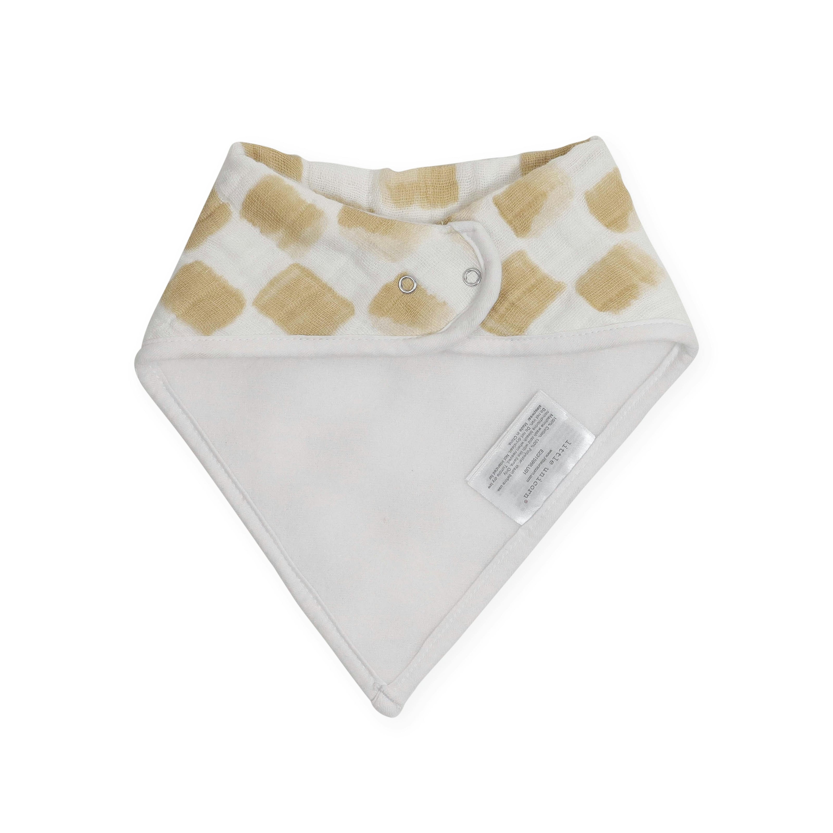 Cotton Muslin + Fleece Bandana Bib 4 Pack - Adobe Checker