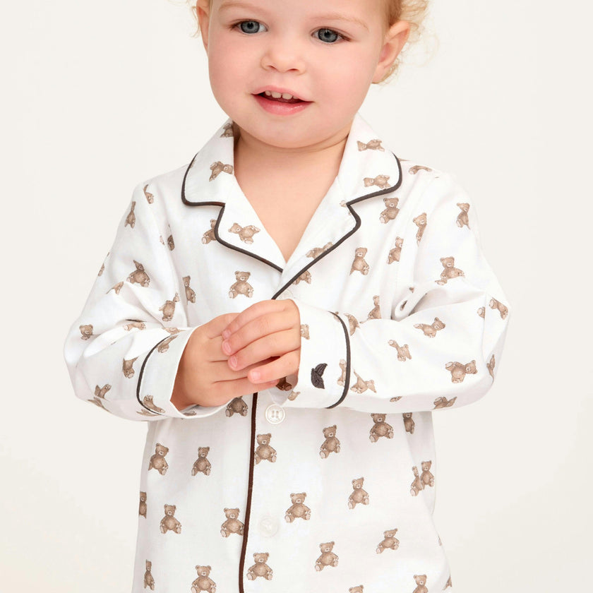 Baby's Twill Classic Romper in Teddy Tales