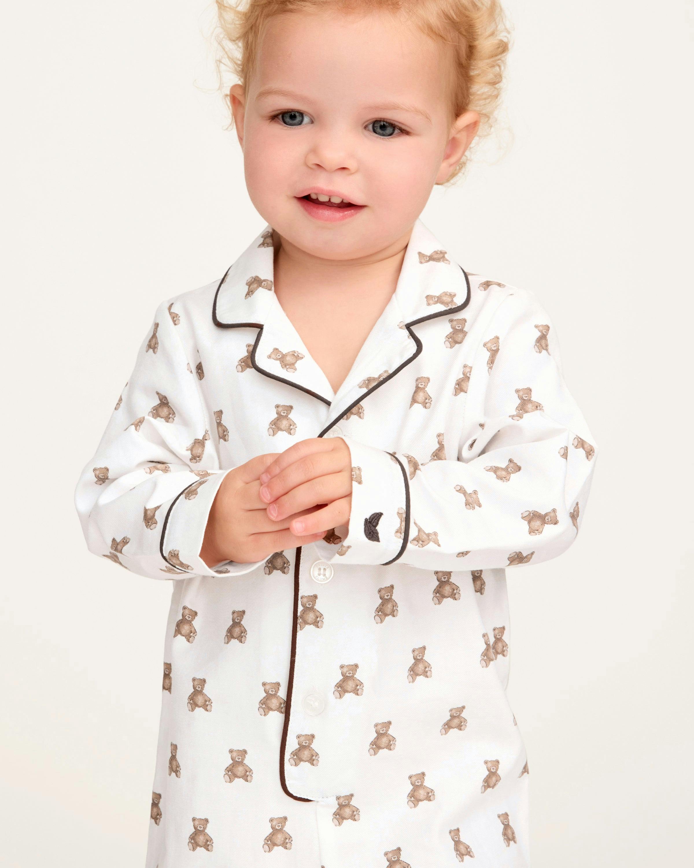Baby's Twill Classic Romper in Teddy Tales