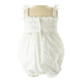 Babys Eyelet Embroidered Ruched Bow Strap Bubble