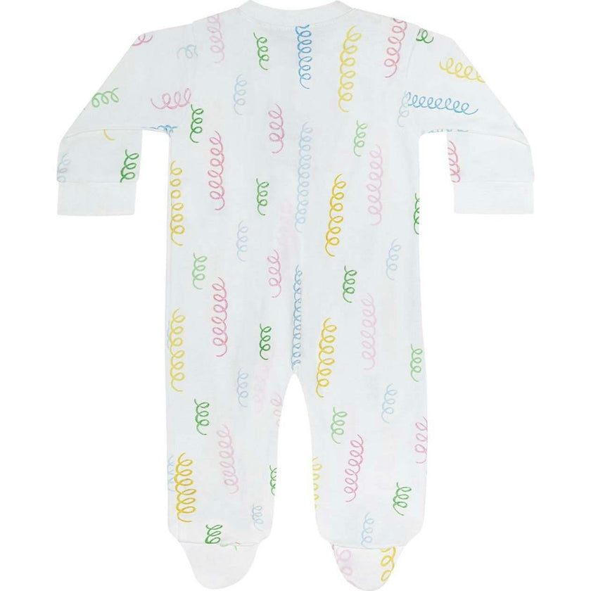 Spirals Print Zipper Footie