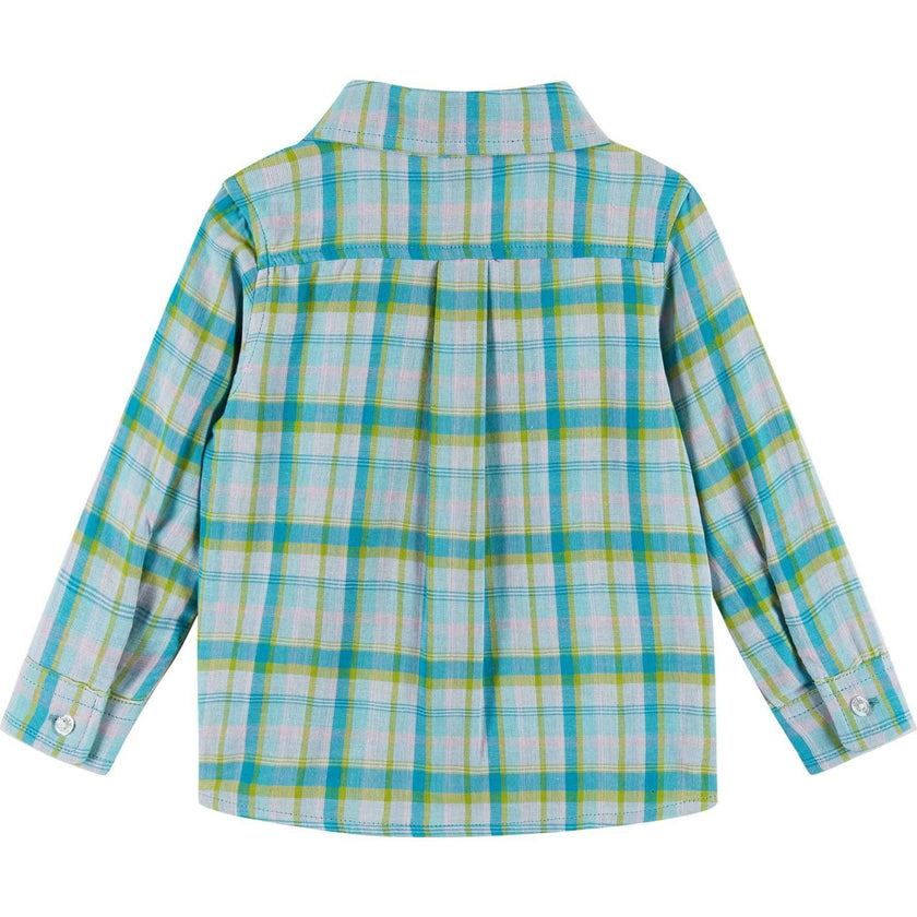 Boys 4-Piece Vest Set | Navy & Khaki Plaid