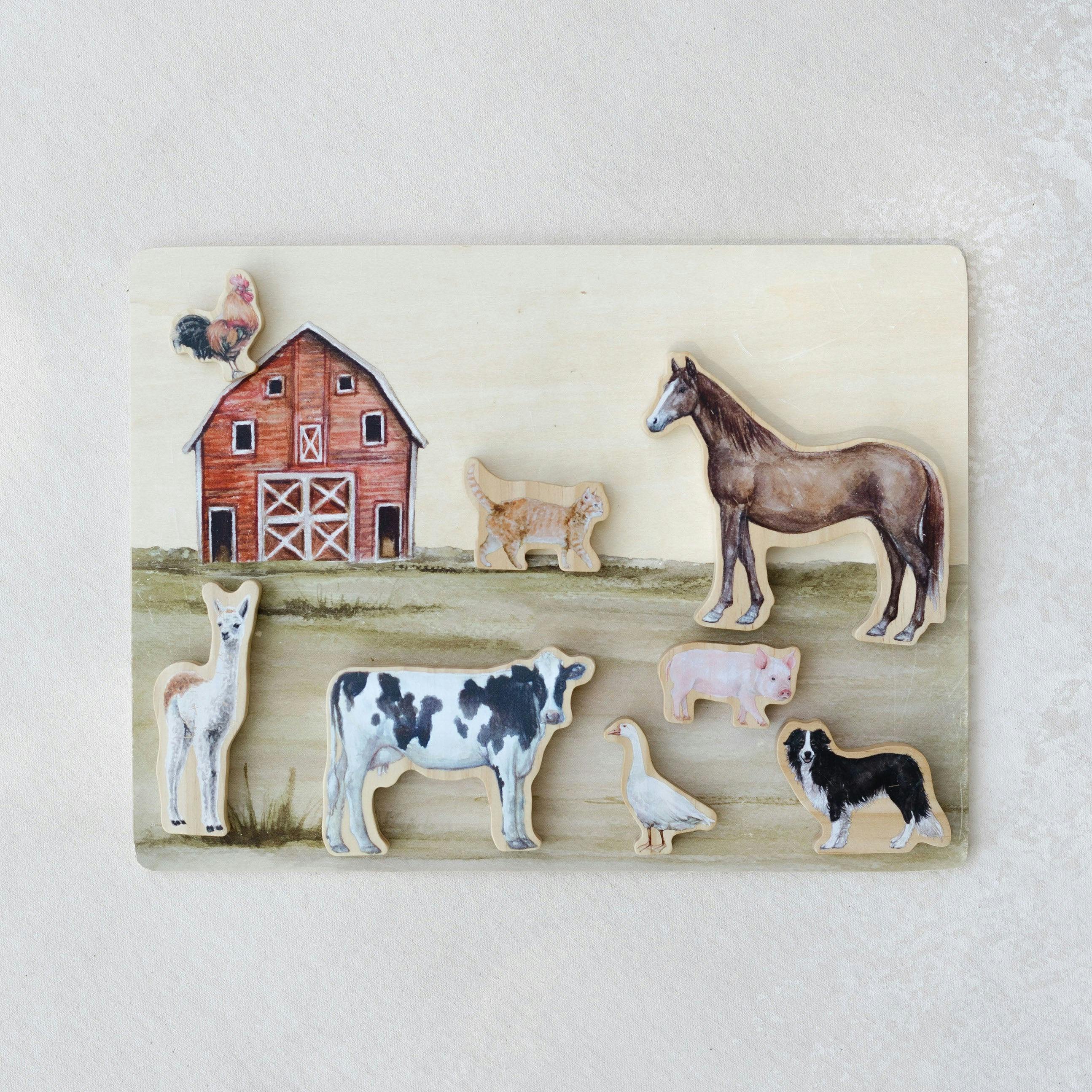 Farm Animals Chunky Wooden Puzzle