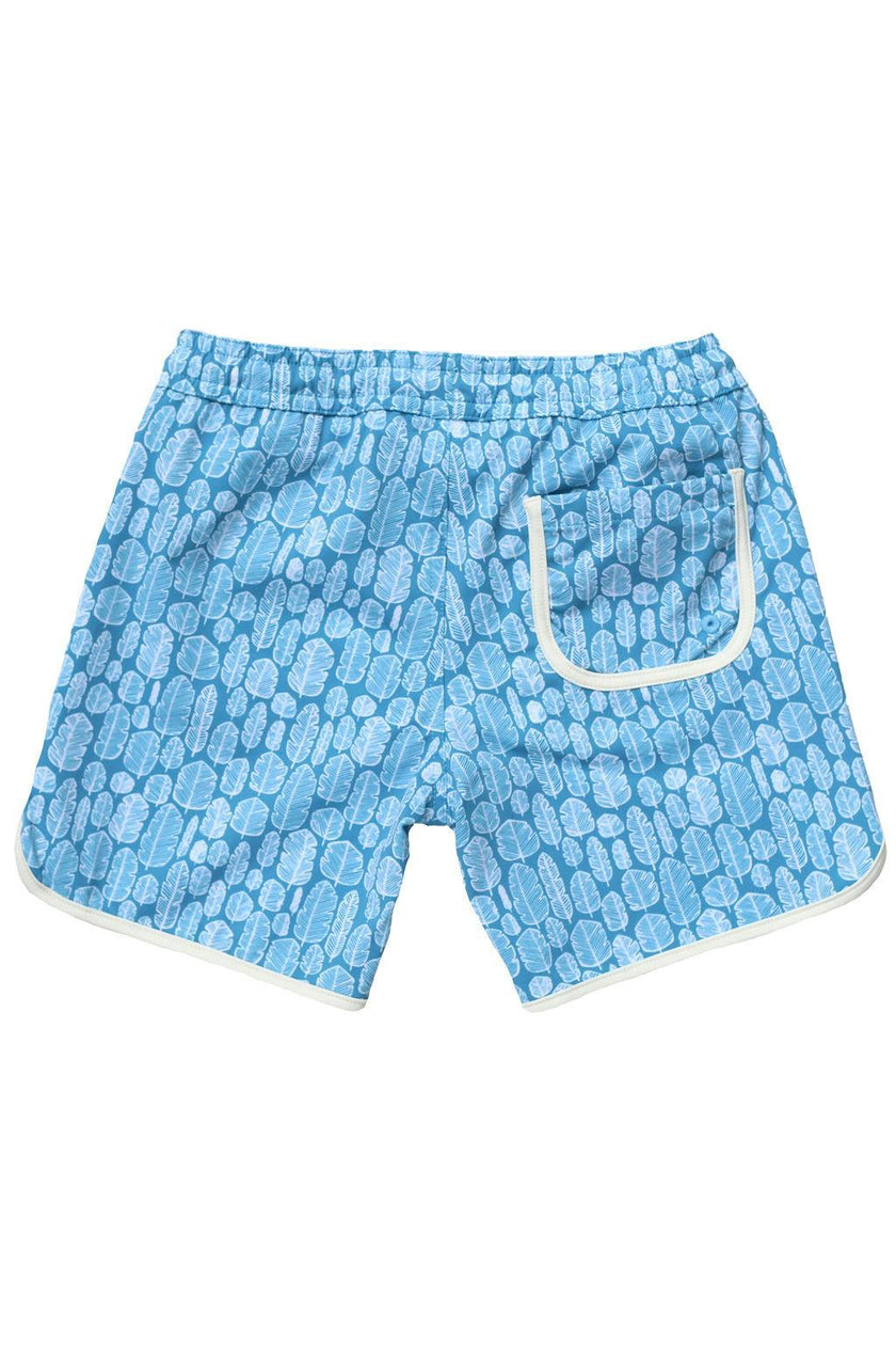 Rupert Swim Shorts Banana Leaves Print In Sky Blue