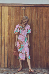 Bubble Linen Dress - Aquarela
