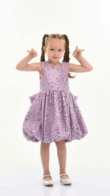 Purple Ainsley Sequin Bow Dress