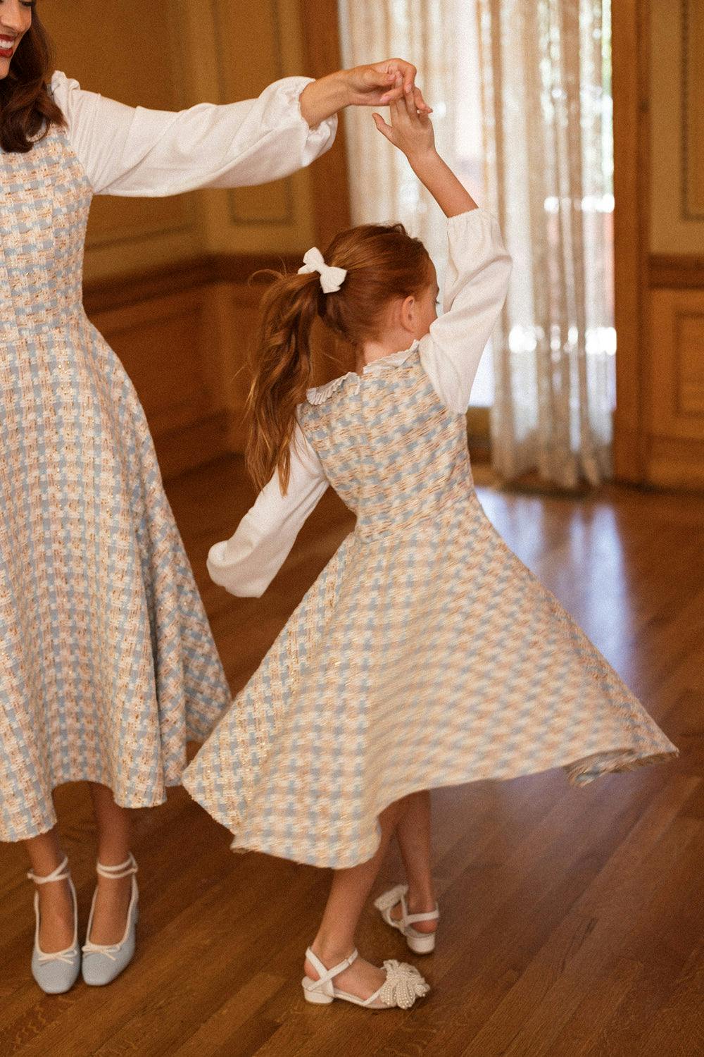 Mini Saoirse Dress in Glacier Tweed