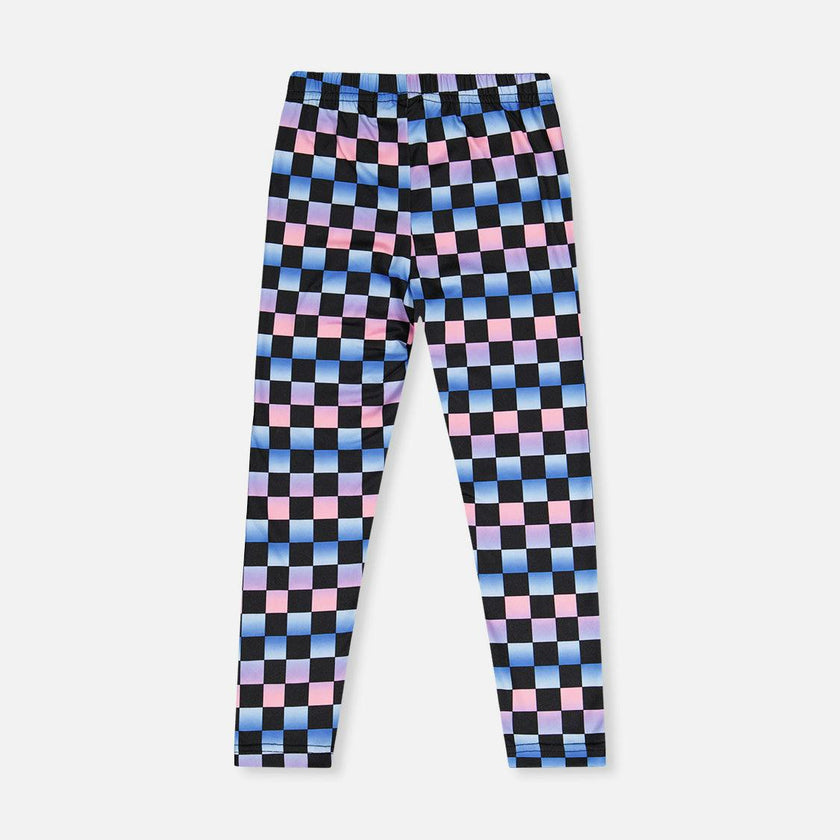 Leggings Black Checkered Print