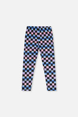 Leggings Black Checkered Print