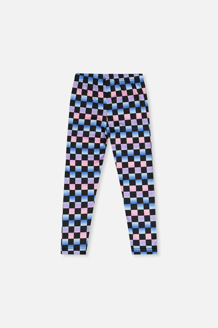 Leggings Black Checkered Print