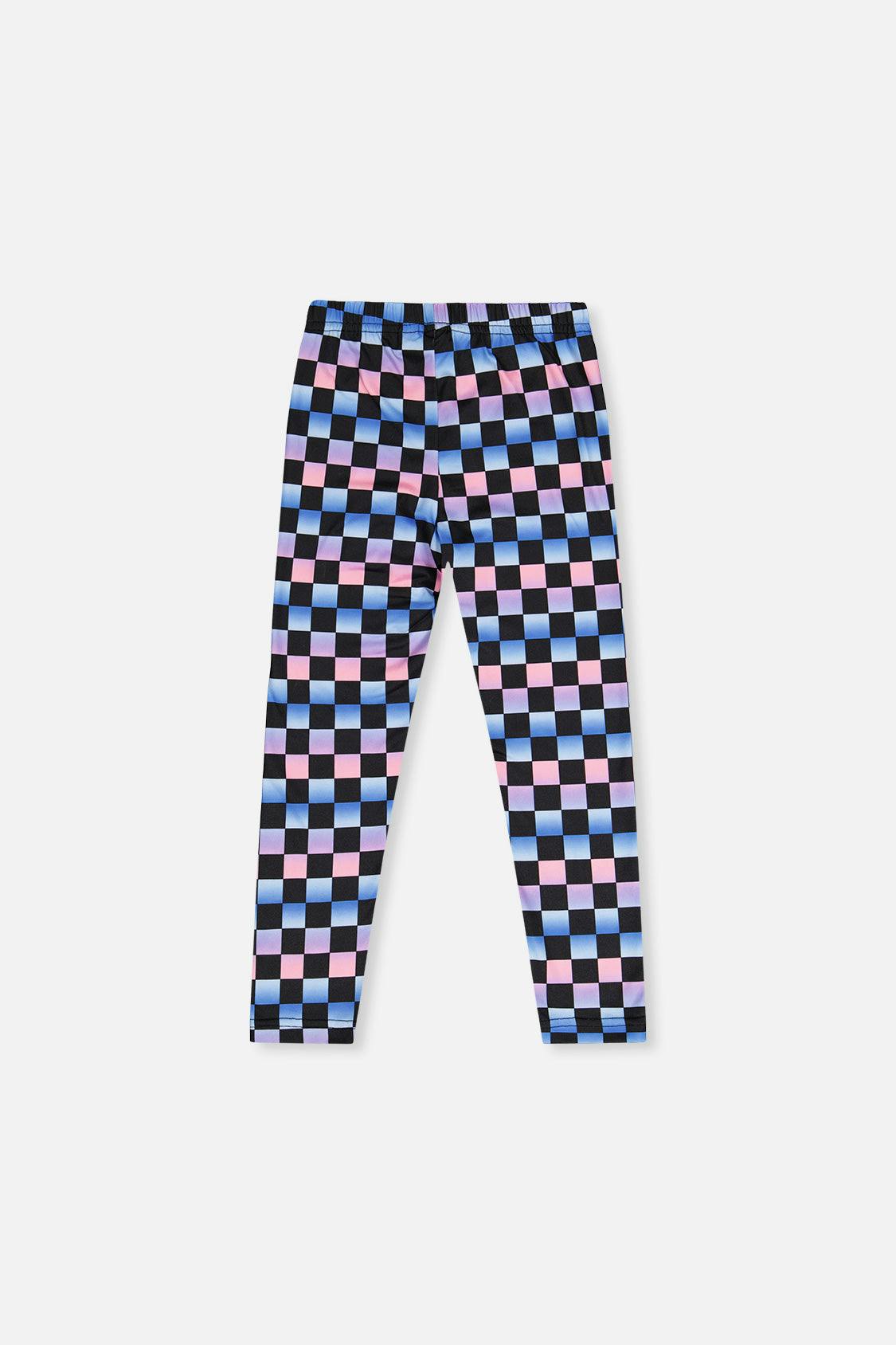 Leggings Black Checkered Print